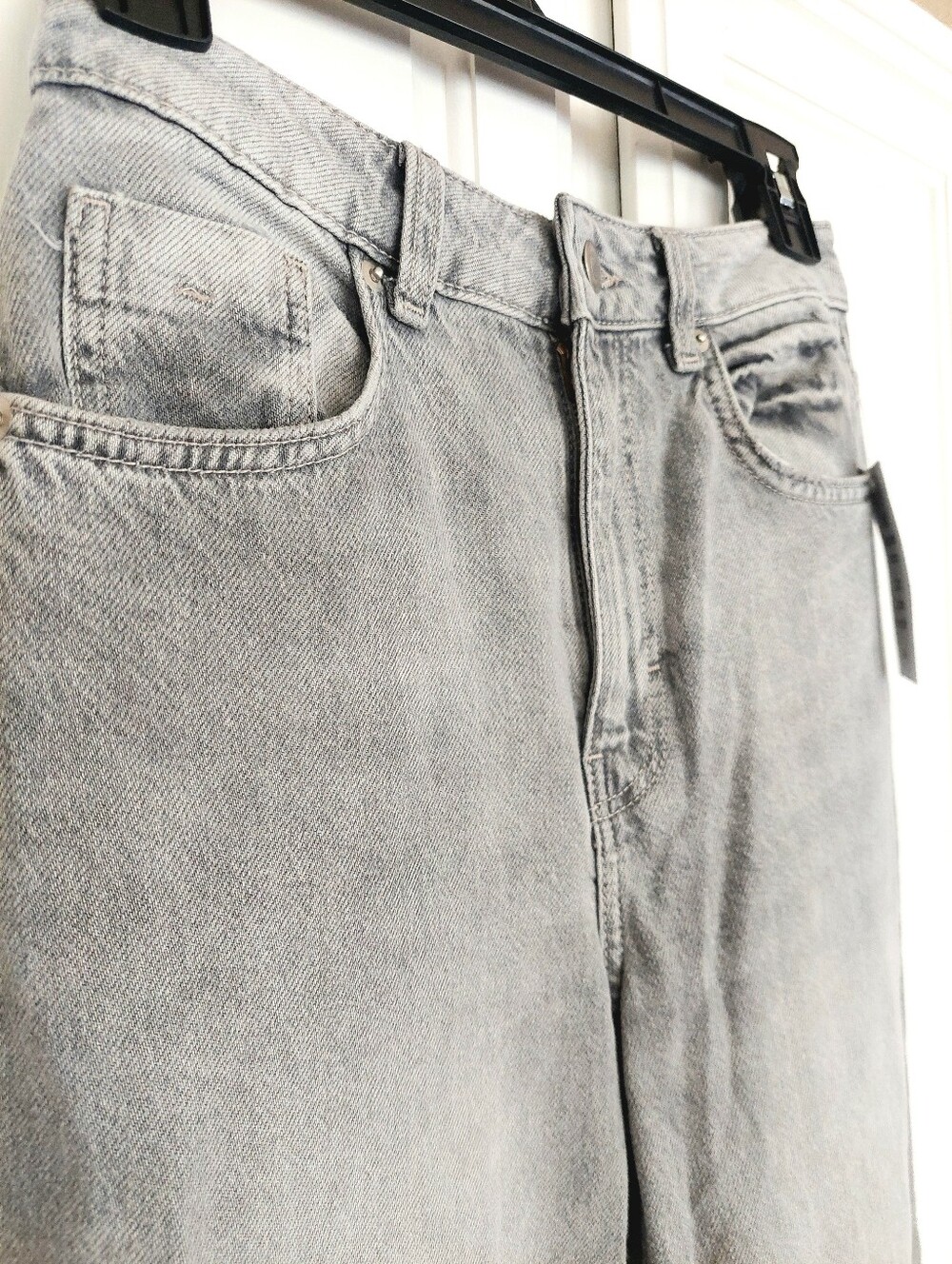 H&M Divided Light Gray Denim Jeans Wide Leg Ultra High Waist Size 34/US 2 - Picture 3 of 8